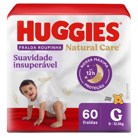 Fralda Huggies Natural Care Roupinha G - 60 fraldas